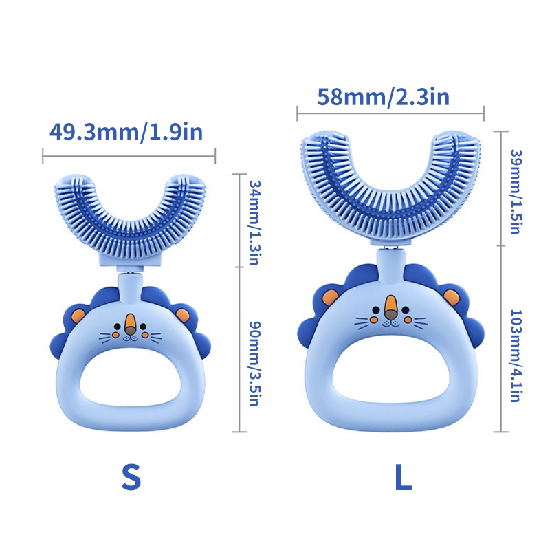 儿童u型硅胶牙刷宝宝2-6岁大童6-12岁硅胶软毛刷牙洁牙神器VD0232 - 图0