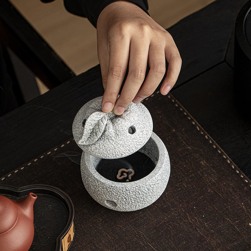 青砂石香炉青柑橘子香薰炉桌面摆件家用室内檀香炉小祥云盘香炉,淘宝优惠券,粉丝福利购,淘宝优惠卷