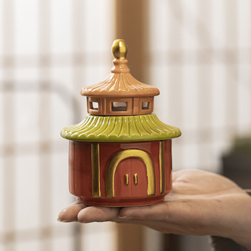 小小庙宇-香炉/陶瓷室内焚香安神盘香炉/檀沉香炉创意摆件香薰炉,淘宝优惠券,粉丝福利购,淘宝优惠卷