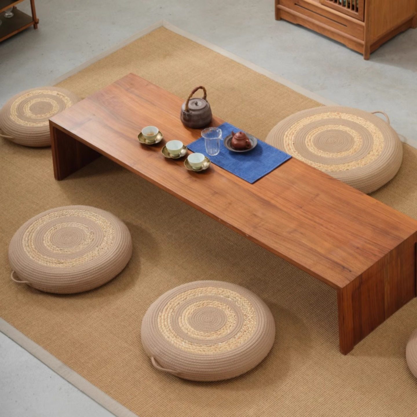 蒲团坐垫家用地上小凳子中古风亚麻绳榻榻米打坐禅修懒人飘窗垫子,淘宝优惠券,粉丝福利购,淘宝优惠卷