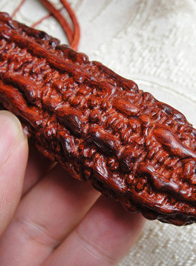 印度小叶紫檀雕刻摆件 苦尽甘来苦瓜田园瓜果木雕手把件工艺品