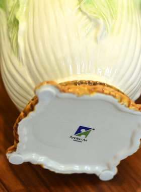 出口陶瓷白菜中式密封罐精致手绘瓷装饰花瓶家居摆件礼品