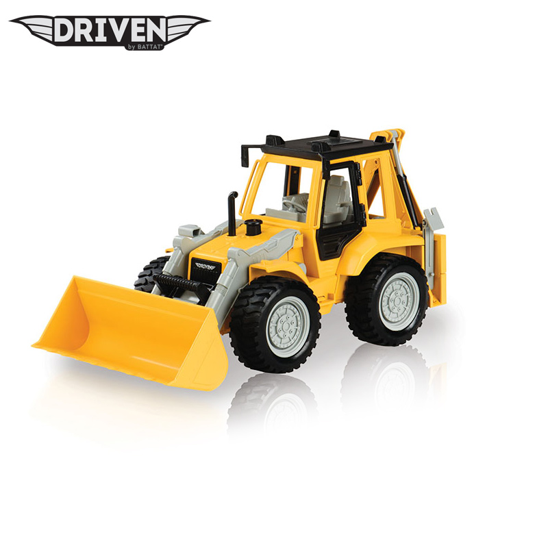 北美Driven挖掘装载机工程车模型 仿真声光男孩玩具车工地场景 - 图0