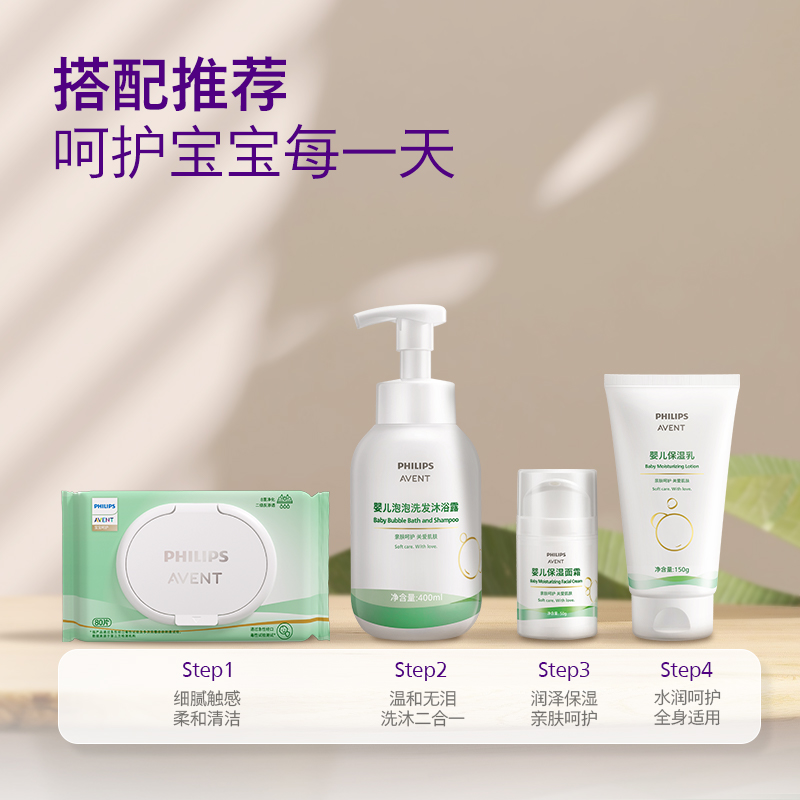 飞利浦新安怡婴儿湿巾纸新生婴幼儿手口屁专用加厚宝宝家庭实惠装