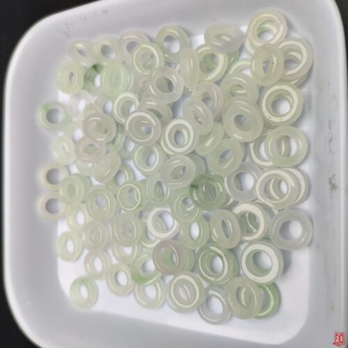 冰种巴山翠小配饰处理翡翠玉石转运珠平安扣散珠手编腰链手链配件 - 图0