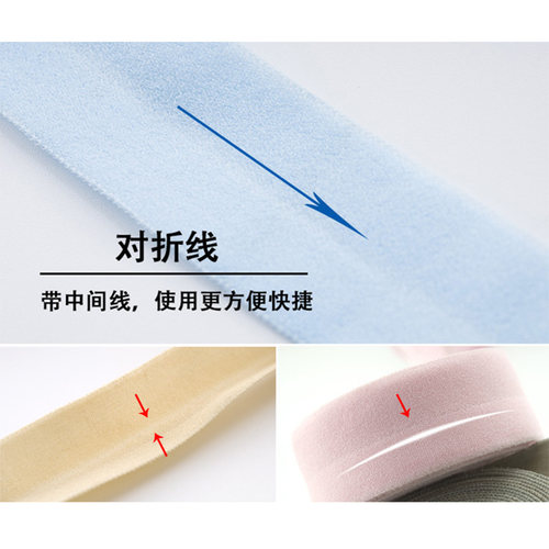 弹力包边条布料2CM辅料衣服滚边条宝宝织带内裤松紧带对折布带 - 图0