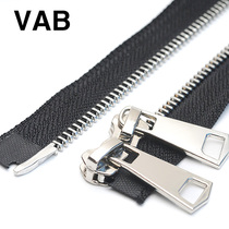 Number 5 double head two-way silver bright silver metal zipped upscale down clothes pull lock iron teeth jacket leather clothes VAB Dividend