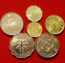 Brand new 1997 Hong Kongs return to coin coins 1 milli 5 2 m$ 1 yuan 2 yuan 5 yuan 6 pieces complete