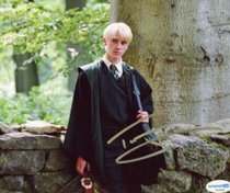 Harry Potter Malfoe Tom Felton Signature photo attached to photo frame