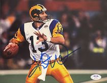 Kurt Warner Kurt Warner pro-pen signature photo attached to the certificate