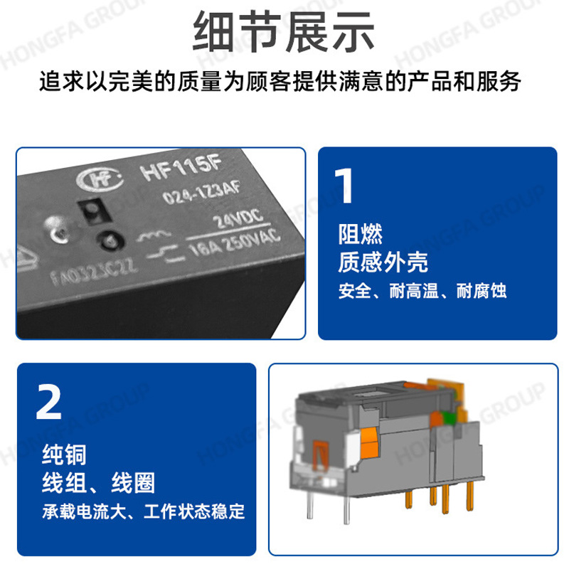 宏发继电器HF/JQX-115F 024-2ZS4 1ZS3 1HS3 2HS4 DC12V DC24V220-图1