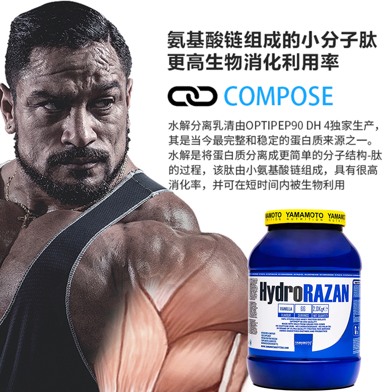 意大利YAMAMOTO水解乳清分离蛋白粉HydroRAZMN健身男女蛋白质粉 - 图0