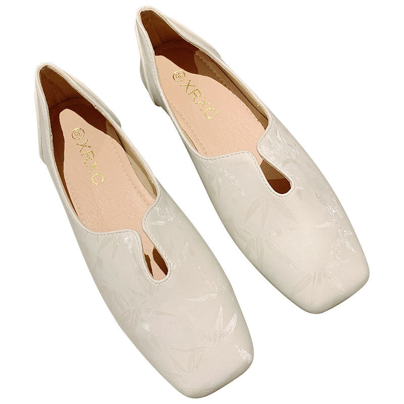 2025年新款复古方头舒适软底豆豆鞋女简约百搭一脚套通勤工作单鞋,淘宝优惠券,粉丝福利购,淘宝优惠卷