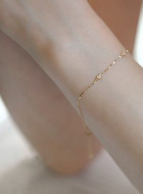 韩版925银爱心钻石手链不褪色