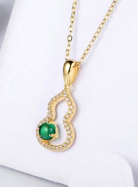 银饰祖母绿项链2024新款