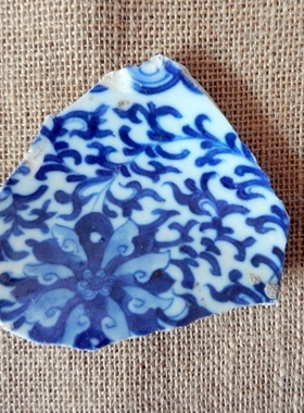 手工925纯银乾隆青花瓷戒指项坠