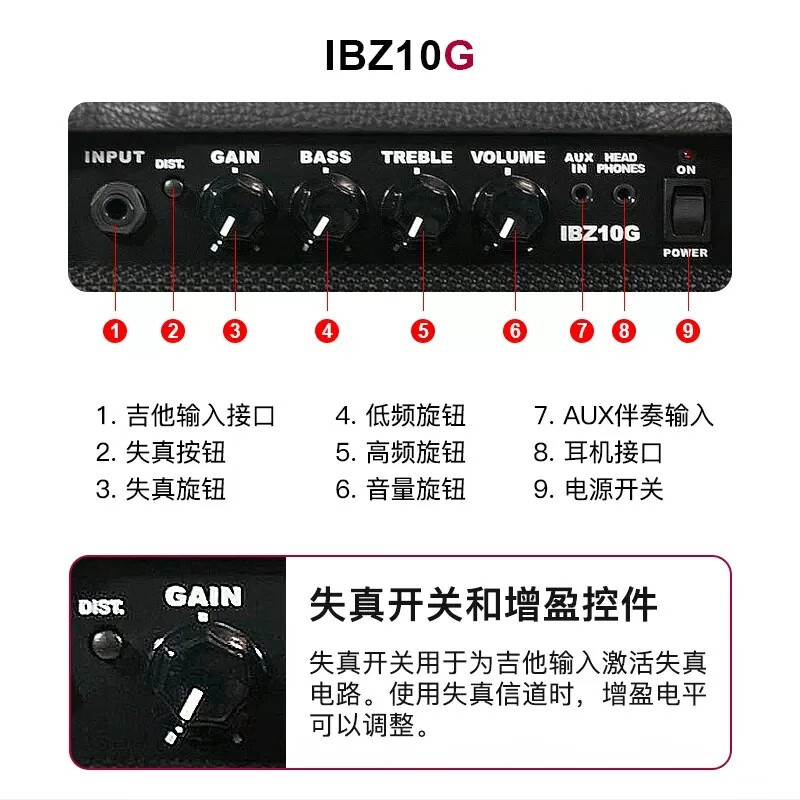 Ibanez依班娜IBZ10G电吉他音箱IBZ10B贝斯电贝司Bass音响 - 图2