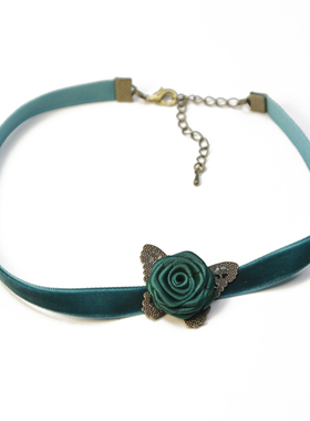 原创新款蝴蝶锁骨项链手工玫瑰花苞气质清新甜美百搭多色短款颈链