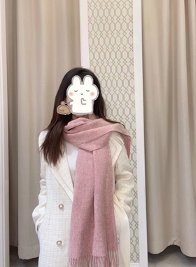 Dili迪骊专柜正品春秋冬欧美100%羊毛红格子大围巾围脖围巾大披肩