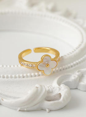 铜新款韩版幸运四叶戒指/指环