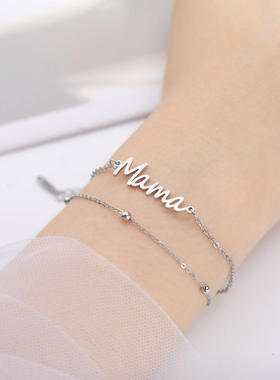 欧美跨境热销甜美风Mama不锈钢字