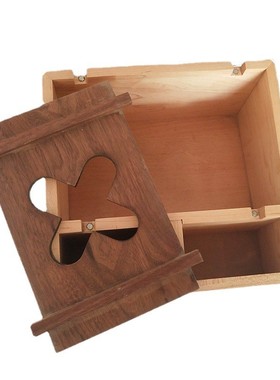 东莞厂家定制原木色可榉木+胡桃木纸巾盒纸巾盒接受定制