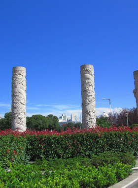 批发花岗岩龙柱石雕雕塑浮雕文化广场学校柱石柱子龙柱石雕