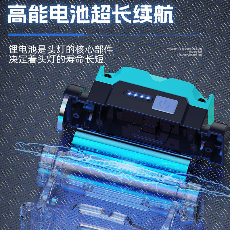 LED头灯强光远射手握式充电户外夜钓鱼手电筒家用超亮头戴式矿灯 - 图2