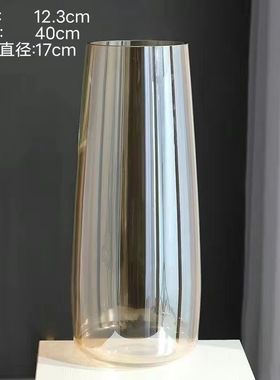 龙柳花瓶玻璃透明支款插花长枝干高柳条柳枝插龙柳枝鲜枝干枝花器