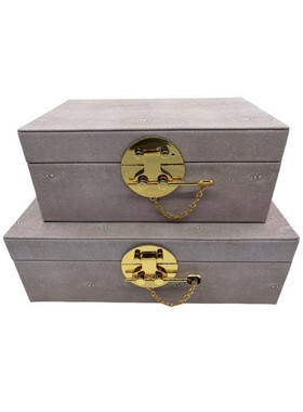 简约轻奢厂家直销新中式锁圆扣pu皮革摆设收纳首饰盒首饰收纳盒