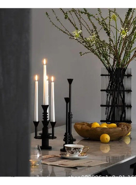 热销欧式古典极简创意别墅奢装饰品摆件玄关柜壁炉烛台样板房酒店