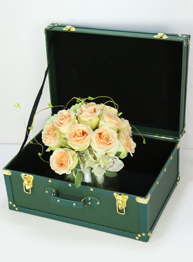 轻奢软装装饰手提箱样板房衣帽间皮革收纳箱摄影拍摄箱子复古