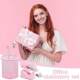 Popular products direct supply multi-function pink desktop storage rack stapler tape holder scissors nail lifter stationery set