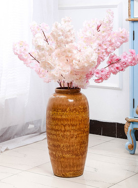 热销色釉落地花瓶颜陶瓷窑变插花工艺现代欧式客厅酒店别墅摆件大