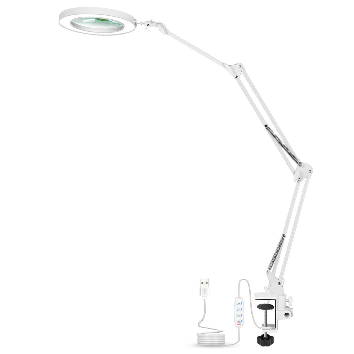美式焊接长臂阅读灯刺绣美容美甲led夹子式维修灯放大镜护眼台灯,淘宝优惠券,粉丝福利购,淘宝优惠卷