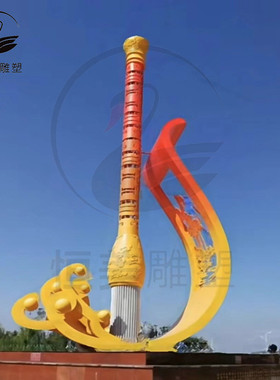 热销不锈钢毛笔雕塑户外铅笔校园广场抽象艺术创意大型城市金属大