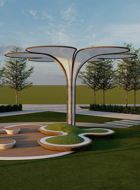 园林景观大型不锈钢异形凉亭廊架雕塑厂家金属钢结构长廊户外雕塑