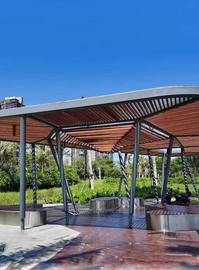 户外不锈钢异形廊架凉亭架树形廊金属地标性建筑抽象园林景观雕塑