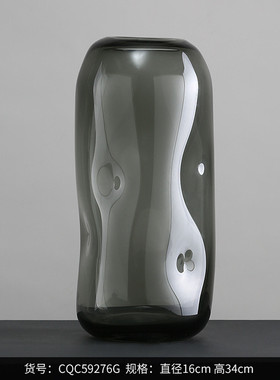 水培西家居彩色不规则直筒博小口玻璃花瓶摆件家居装饰品花器