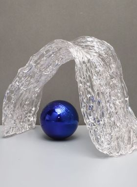 现代简约玻璃拱桥摆件样板房售楼部卧室餐厅客厅书房桌面玄关饰品