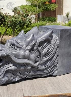 z54g青石雕刻石头水池摆件吐水喷水流水庭院花园假山龙头出水景观