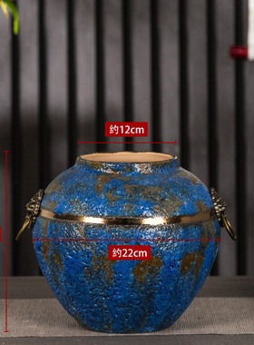 景德镇陶瓷花瓶粗陶陶罐水培干花插花复古客厅装饰摆件落地花瓶