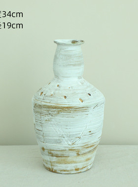 侘寂风创意复古素雅陶瓷花瓶摆件样板间售楼处民宿酒店花器装饰品