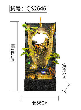 户外花园隔断大假山流水喷泉摆件别墅公司庭院鱼池景观造景水幕墙