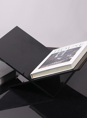 热销简约现代饰品透明几何x形书架摆件样板房创意杂志架办公室亚