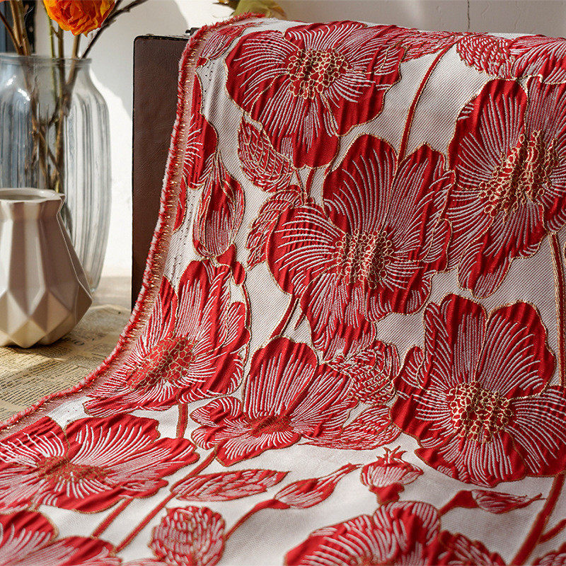 浮雕金丝大花朵色织提花面料硬挺复古时装布料箱包凹凸质感纹理布,淘宝优惠券,粉丝福利购,淘宝优惠卷