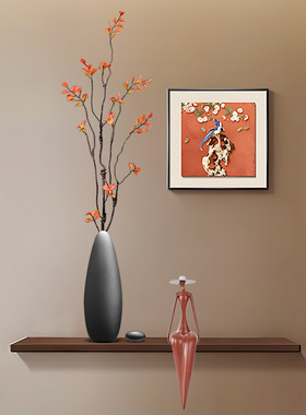 中古侘寂风玄关时来运转花瓶摆件电视柜壁龛细长装饰乔迁新家礼品