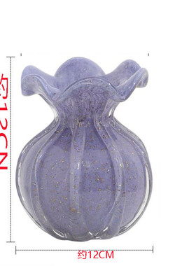设计紫花朵花简约饰家居瓶装设计师软装手工玻璃插花器摆件