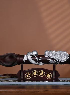 龙木雕文昌笔摆件红木大笔进财黑檀笔花梨金榜提名毛笔家居木质品