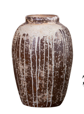 景德镇陶瓷批发 落地花瓶粗陶手工陶罐坛子土陶做旧仿古大型花盆